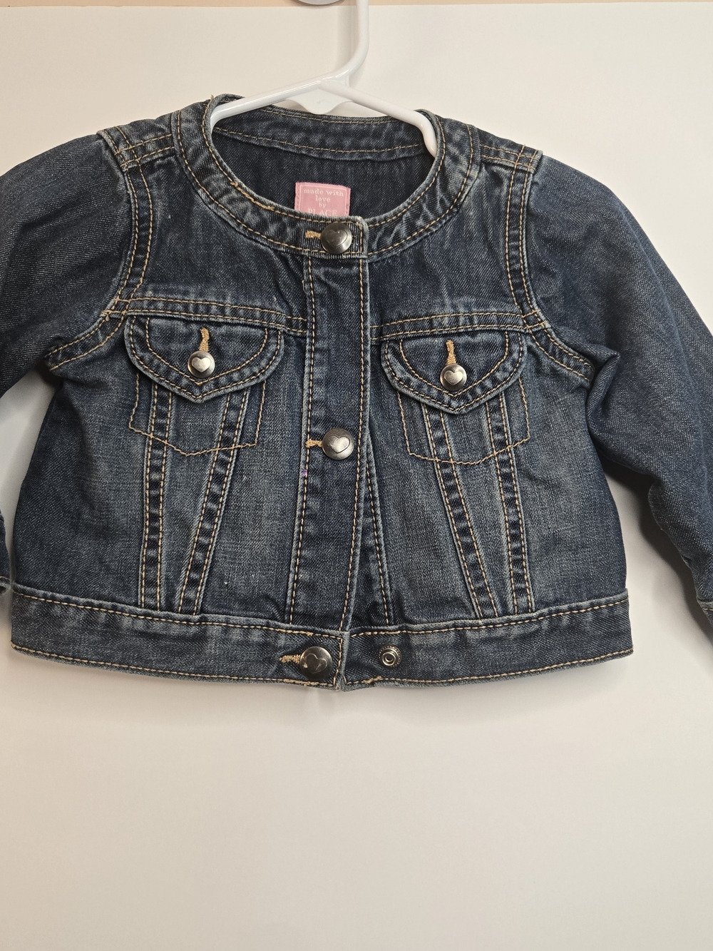The Children's Place Girls Blue Denim Jean Jacket - Snap Front